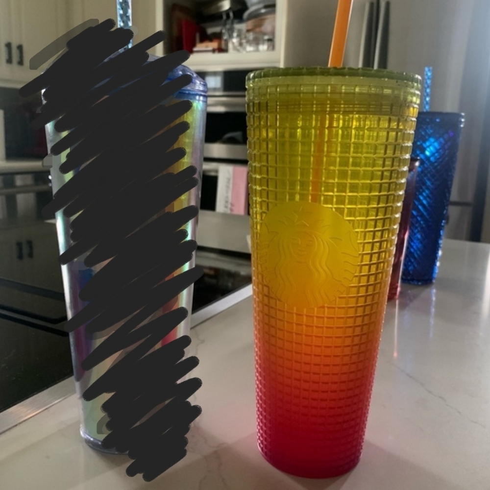 NEW Starbucks yellow/pink tumbler only